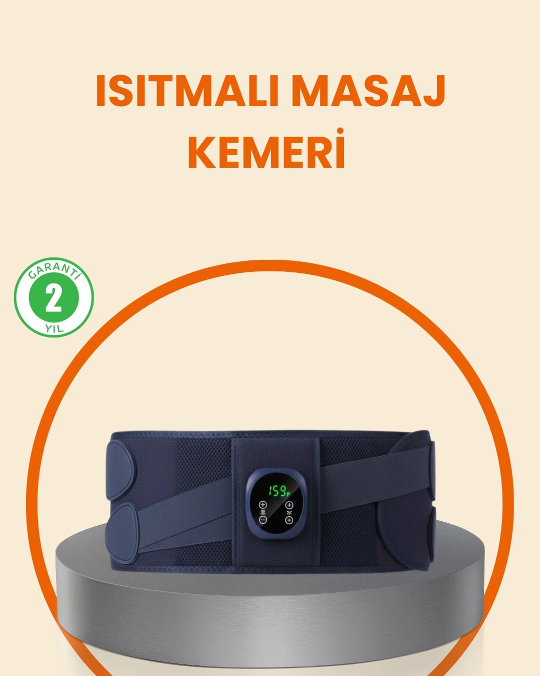 Isıtmalı Masaj Kemeri Dijital Ekranlı Bel Çevresi 100 cm Altı Uyumlu