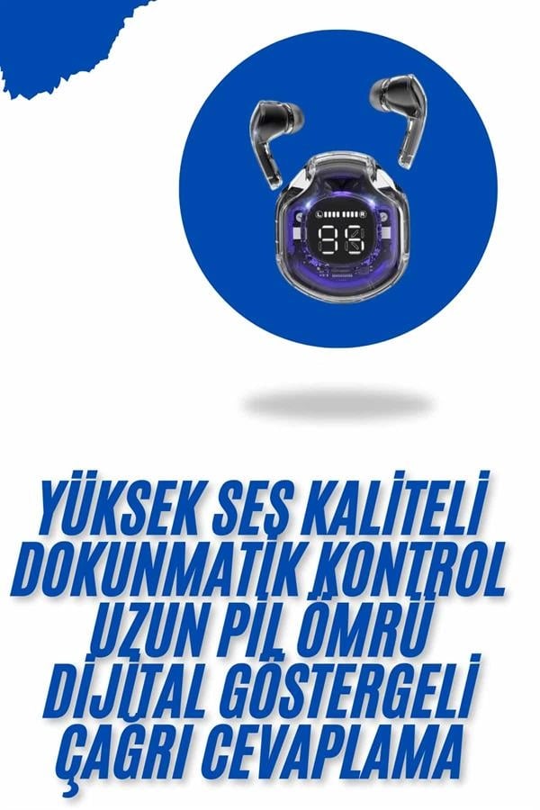 Kablosuz Dijital Göstergeli Powerbanklı IOS ve  Android Uyumlu  Kulaklık