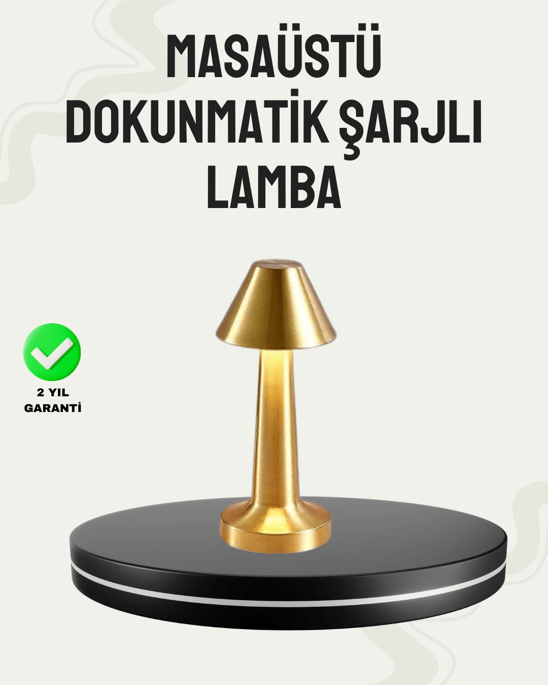 Kablosuz LED Masa Lambası 1800mAh 3 Renk Aydınlatma Dokunmatik