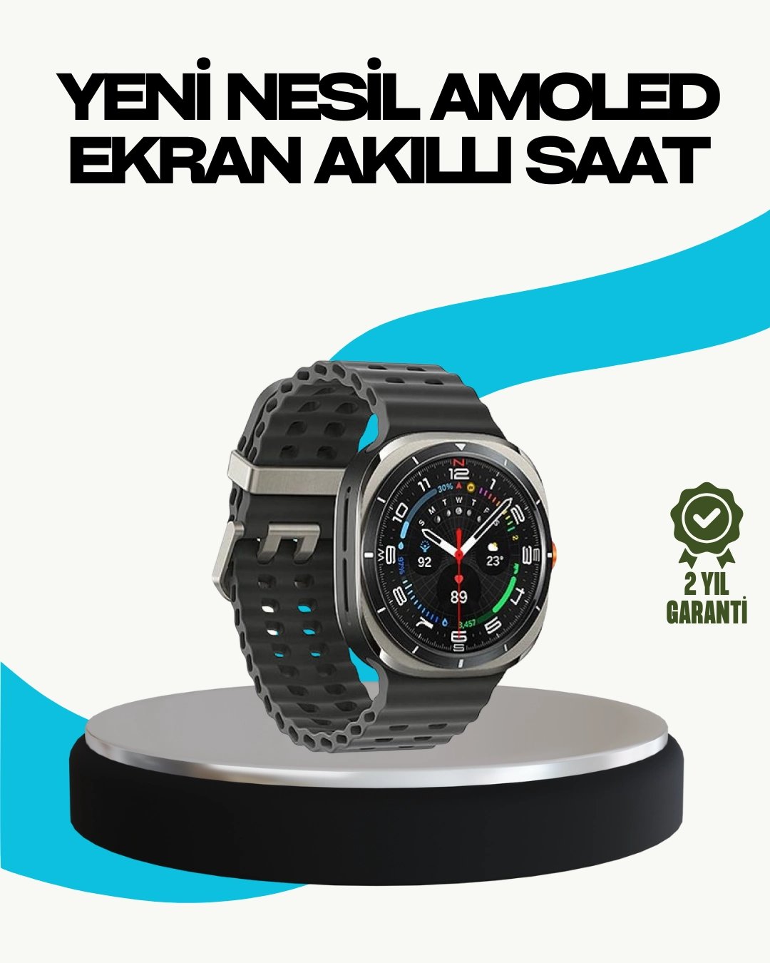 Kablosuz Şarjlı Akıllı Saat Tüm Telefonlarla Uyumlu Çok Fonksiyonlu