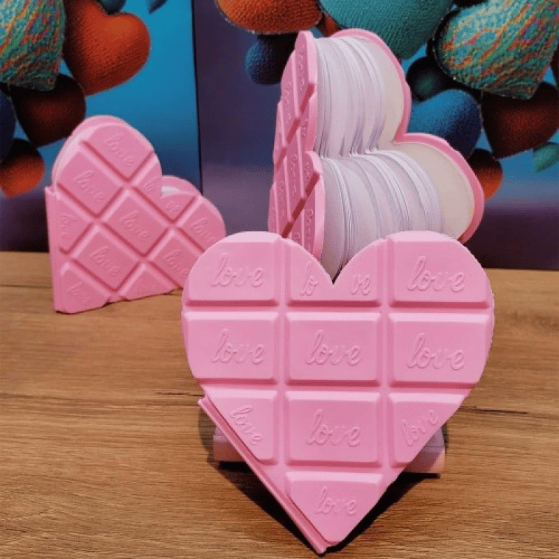 Kalpli Çikolata Not Defteri Pembe Renk