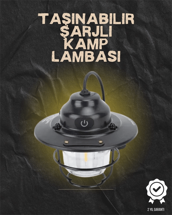 Kamp ve Bahçe İçin Retro LED Fener – Sıcak Işık, Uzun Ömürlü Batarya