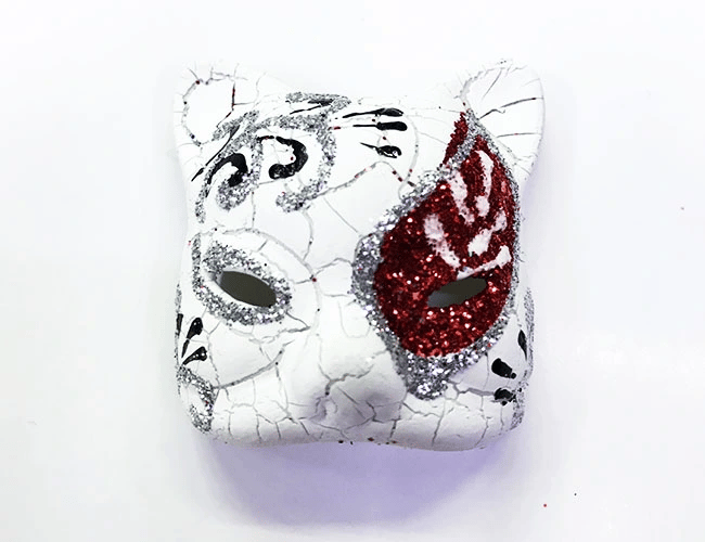 Kırmızı İşlemeli Seramik Venedik Kedi Magnet
