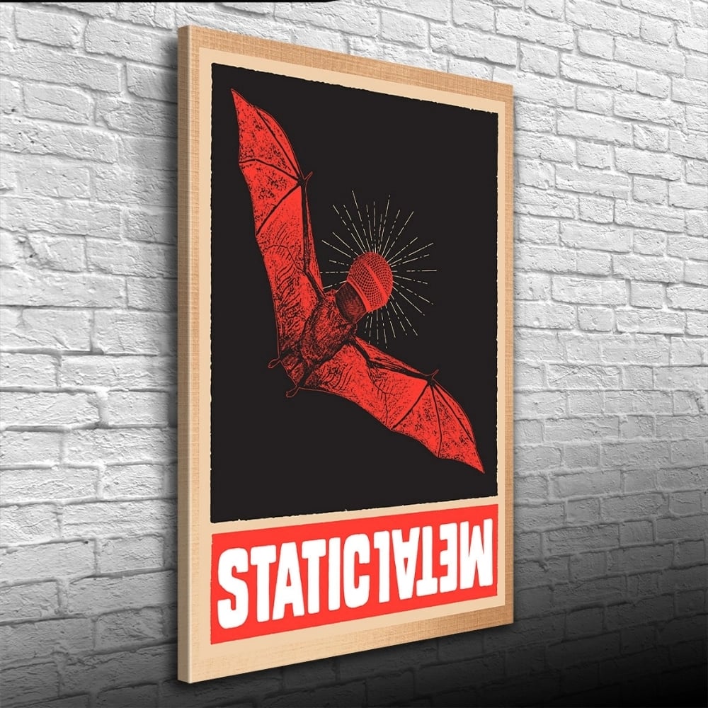 Kırmızı vre Siyah Tonlarda Yarasa Görselli Poster Kanvas Tablo 50 x 70