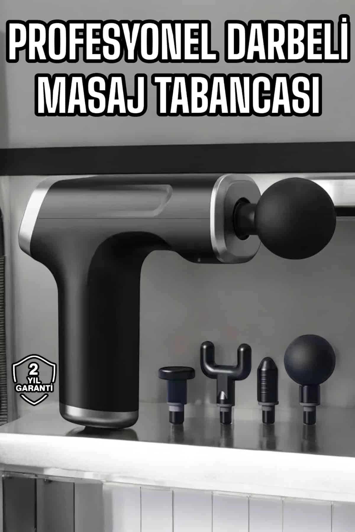 Masaj Tabancası 4 Başlıklı Kas ve Vücut Ağrıları İçin Şarjlı Darbeli