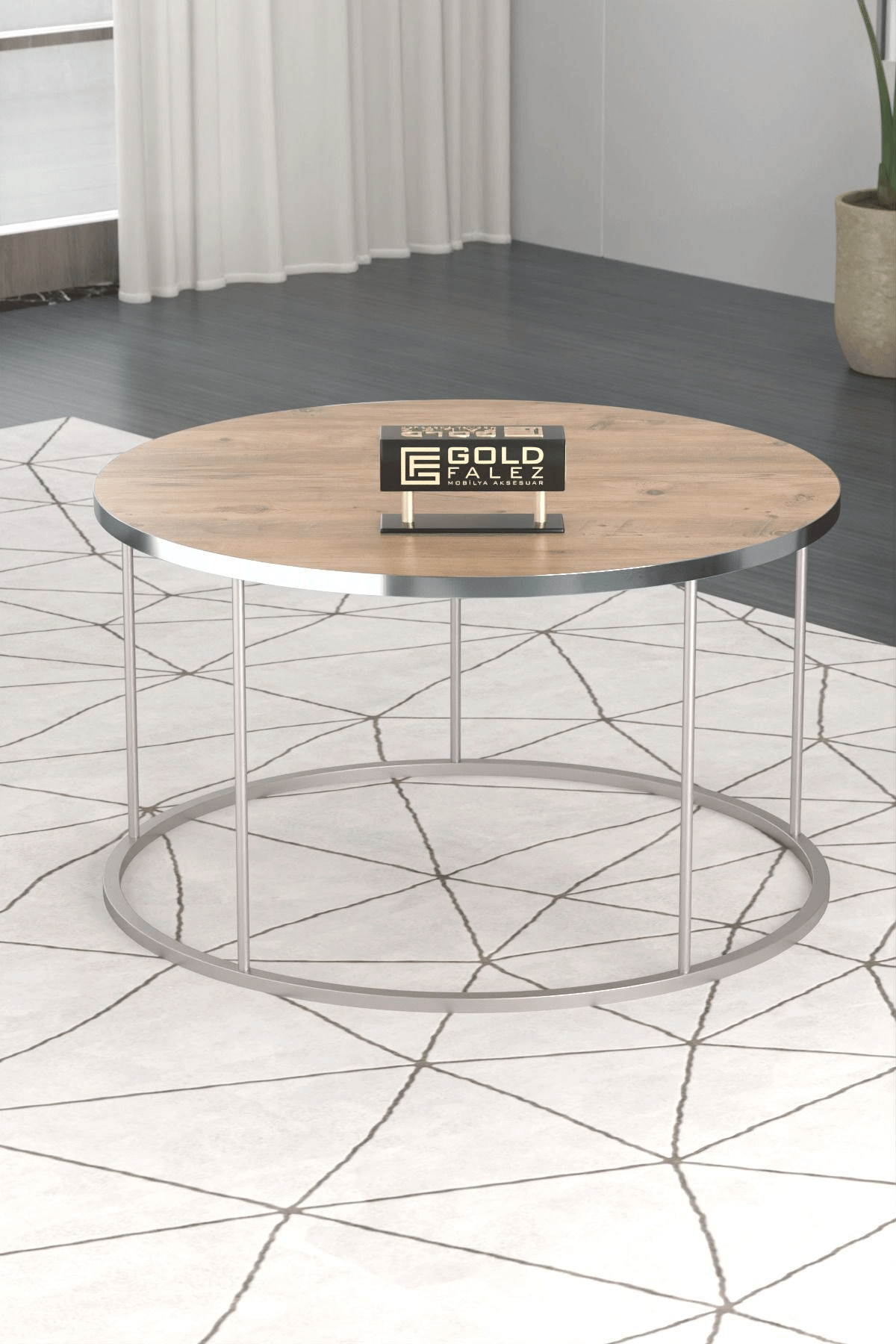 ORTA SEHPA TERRA LÜX GÜMÜŞ CEVİZ