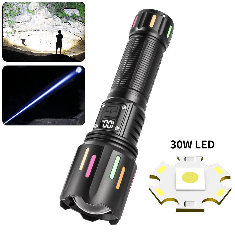 PeakStar Ps-9954 30w Zoomlu Led Powerbank Özellikli Şarjlı Profesyonel El Feneri