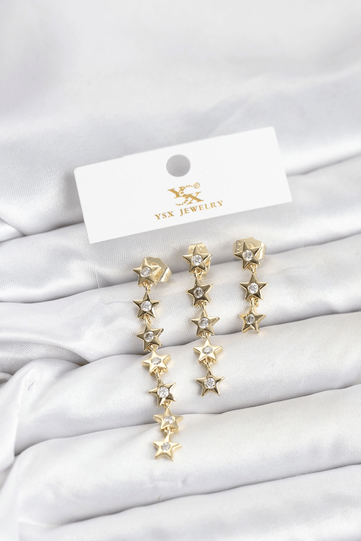 Pirinç Gold Renk Yıldız Model YSX Trio Küpe Seti