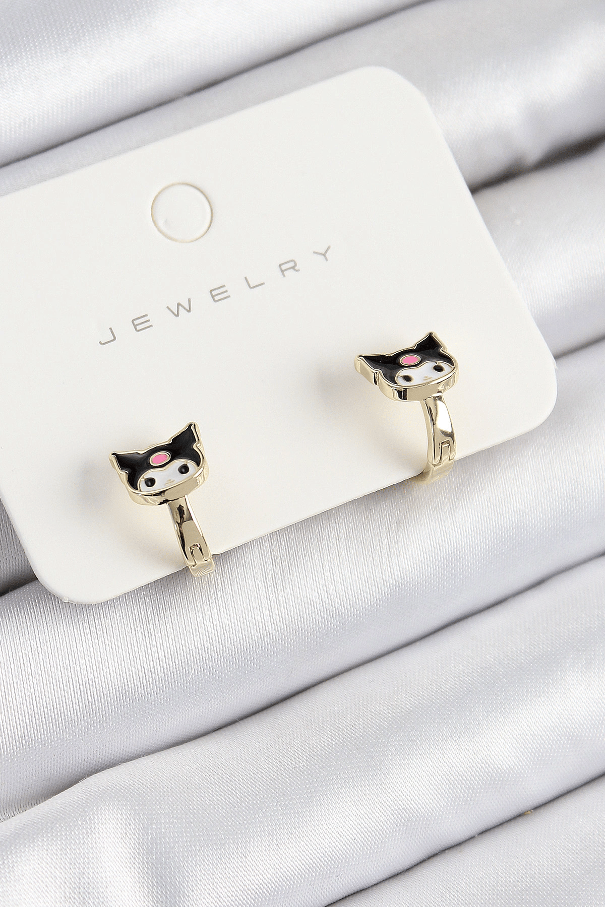 Pirinç Kuromi Model Gold Renk Çocuk Küpe