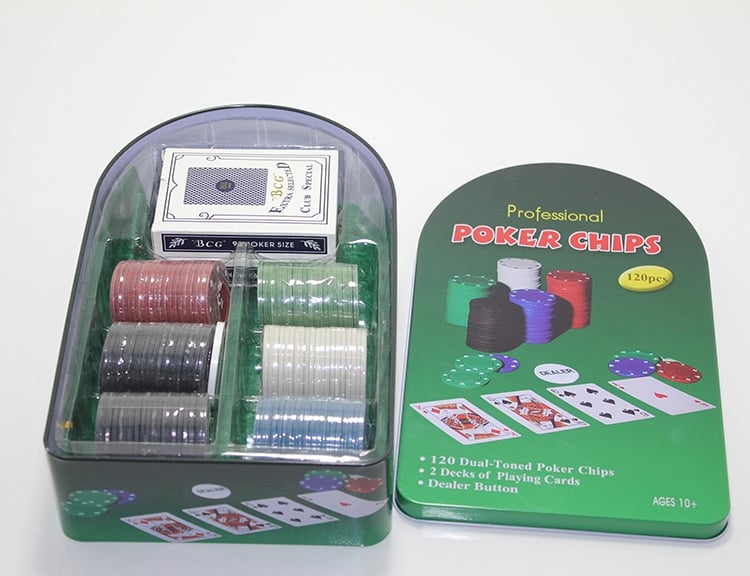 Poker Oyunu 100 Chip Ve 2 Adet İskambil Kağıt Setine Sahip Poker Oyunu No 2