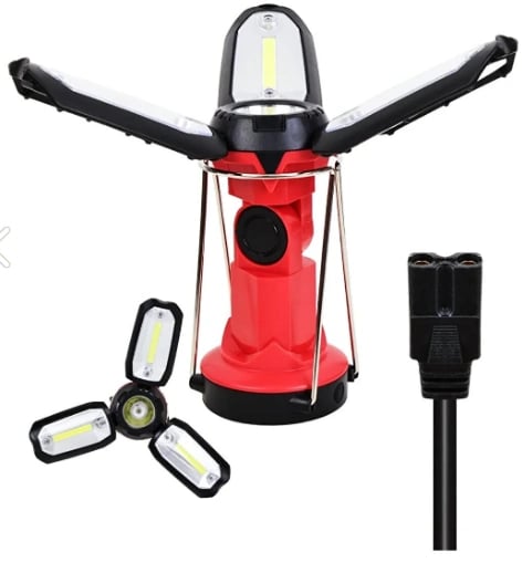 Polizei P-8801 ŞARJLI KATLANABİLİR 3XCOB LED+ 3W LED ÇOK FONKSİYONLU KAMP FENERİ