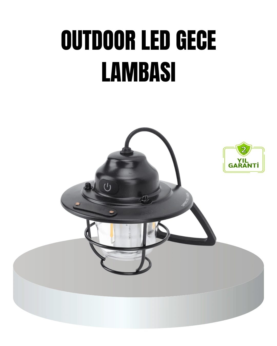 Retro Kamp Lambası Su Geçirmez Taşınabilir Gece Işığı Uzun Pil Ömürlü