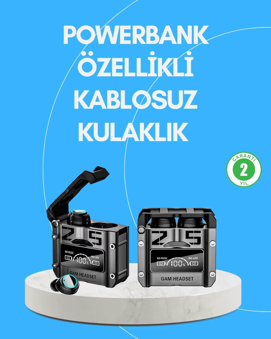 Şarj Kutulu Kablosuz Bluetooth Kulak İçi Spor Kulaklık