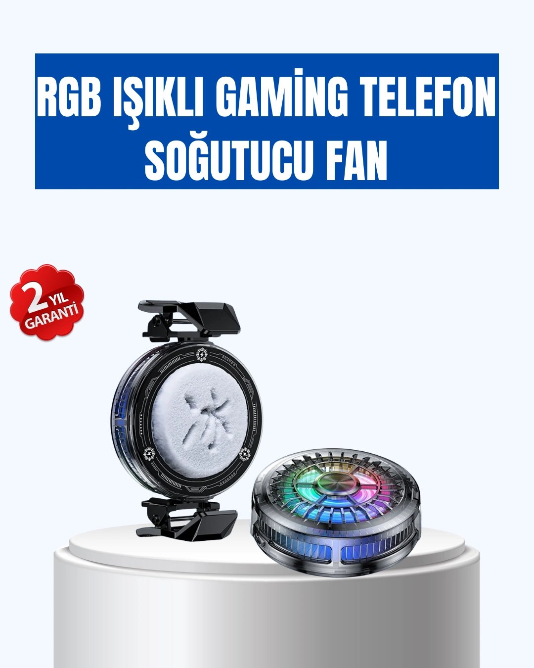 Telefon Soğutucu RGB Fan Sessiz Çalışma Tüm Modeller Uyumlu