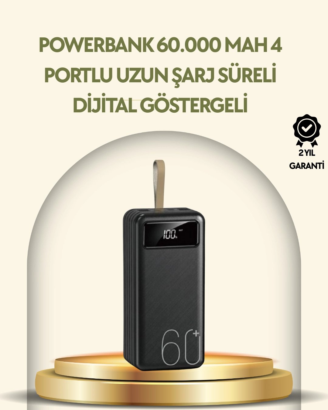 Tüm Cihazlarla Uyumlu LED Fenerli 4 Çıkışlı Powerbank
