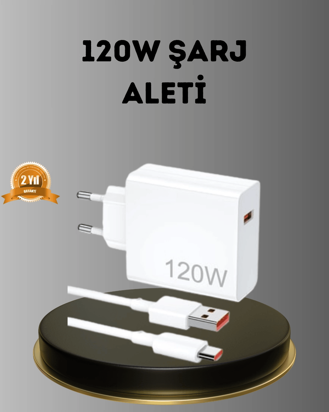Turbo 120W Hızlı Şarj Cihazı – Kısa Devre ve Akım Koruma Özellikli
