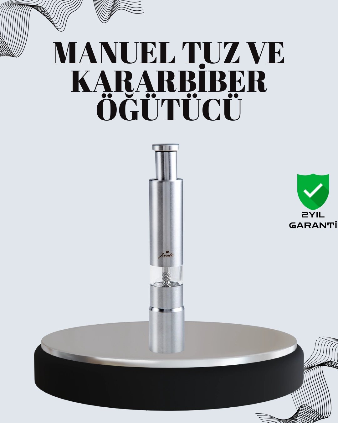 Tuz ve Kararbiber Öğütücü - Şeffaf Akrilik Hazne