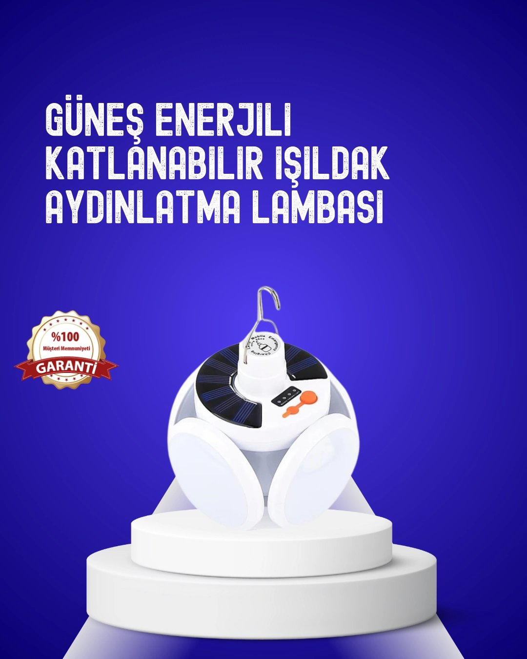 USB ve Solar Şarjlı Katlanabilir 5 Taraflı LED Lamba