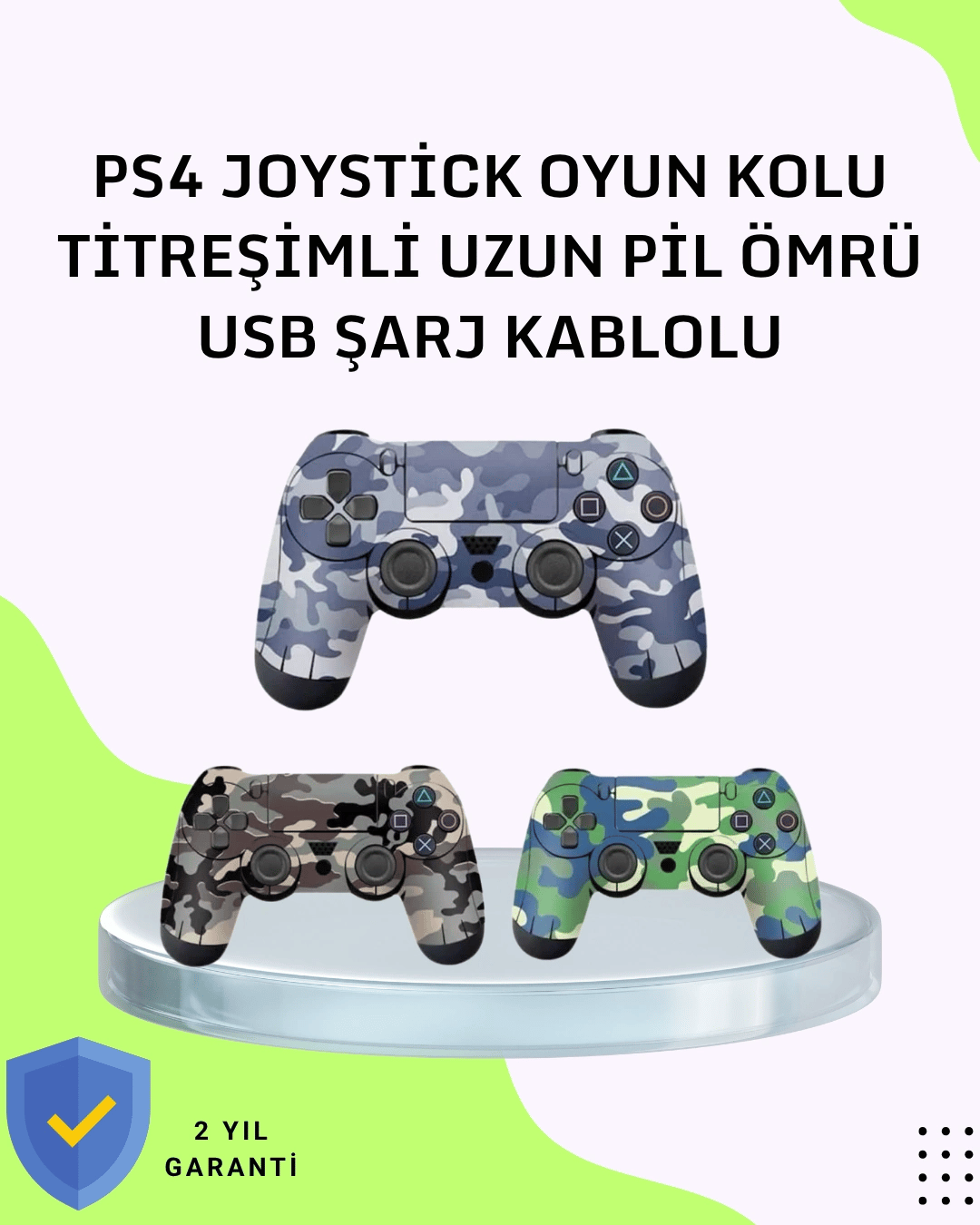Uzun Pil Ömürlü Oyun Kolu – USB ile Hızlı Şarj Desteği