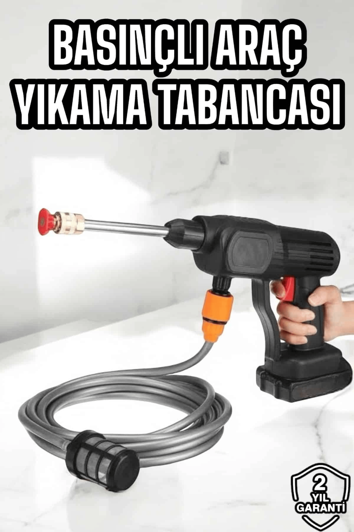 Yeni Nesil Araç Yıkama Şarjlı Tabancası Basınçlı Su Hazneli