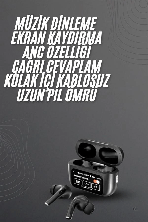 Yeni Nesil Pro Ekranlı Bluetooth Kulaklık 5.0 Bluetooth