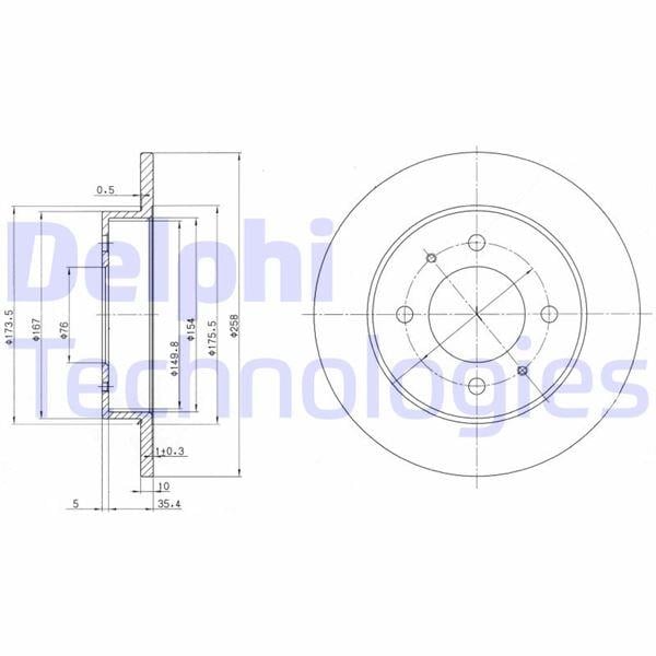 ARKA FREN DİSKİ DOLU TİP HYUNDAI ELANTRA 1.6L G4GR G4ED 96-06 258 çap x 4 bijon - Takım disk fiy atıdır
