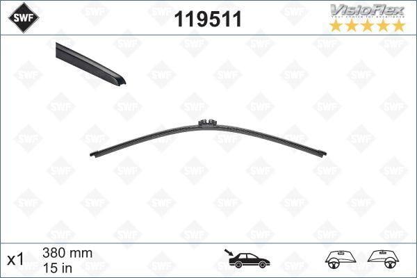 ARKA SİLECEK 38 CM FLATBLADE-MUZ TİPİ X1 BMW X5 07 > VOLVO XC60 2008 >2017 XC90 2007 >2010