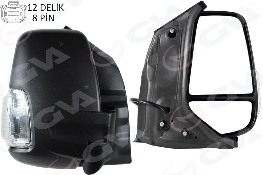 DIS DIKIZ AYNASI ELEKTİRİKLİ BEYAZ SİNYALLİ REZİSTANSLI AYNA SAĞ FORD TRANSIT 2019 >