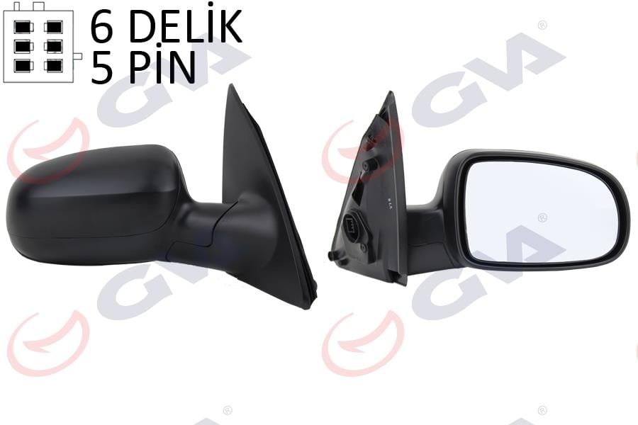 DIŞ DİKİZ AYNASI SAĞ CORSA C 01> ELEKTRİKLİ ISITMALI KONVEKS 5 FİŞ VM-200EHR