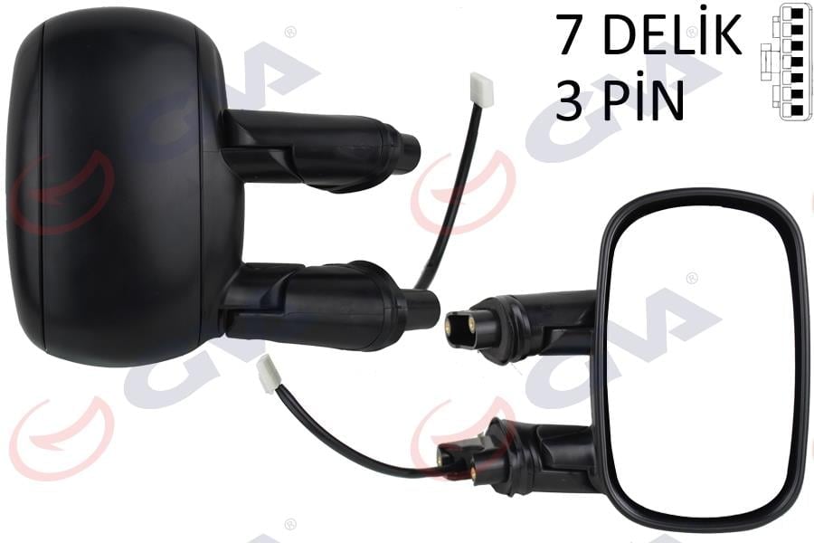 DIŞ DİKİZ AYNASI SAG ELEKTRİKLİ ASTARLI FIAT DOBLO 00>10 KONVEKS 3 FİŞ VM-666EHPR