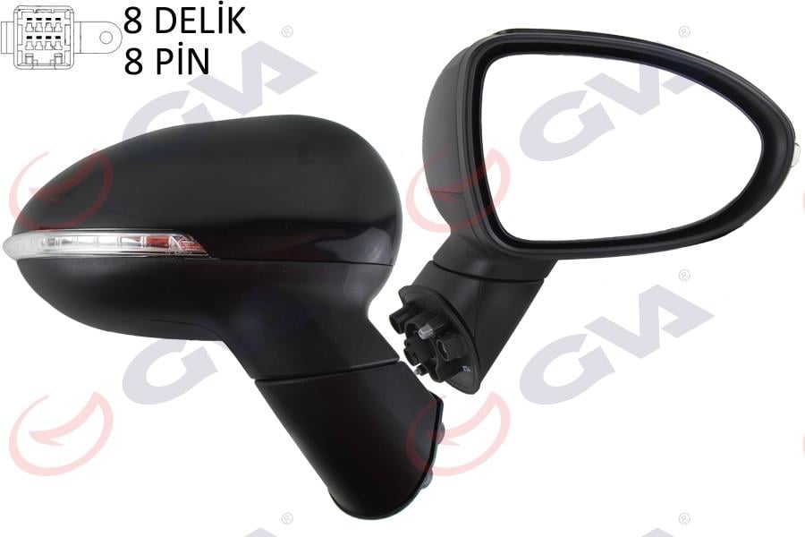 DIŞ DİKİZ AYNASI SAĞ RIO 13> ELEKTRIKLI ISITMALI KATLANIR SİNYALLİ KONVEKS 8 FİŞ VM-760NEBR