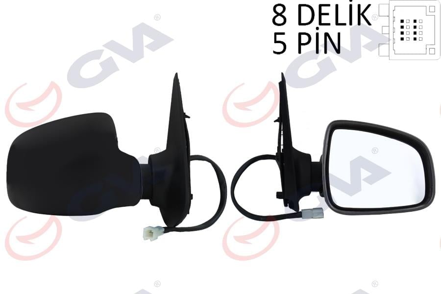 DIŞ DİKİZ AYNASI SAĞ SANDERO STEPWAY 12> ELEKTRİKLİ SİYAH KAPAK KONVEKS VM-6804EHSR