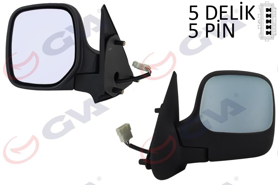 DIŞ DİKİZ AYNASI SOL BERLINGO-PARTNER 97> ELEKTRİKLİ ISITMALI ASTARLI KONVEKS 5 FİŞ VM-118EHPL