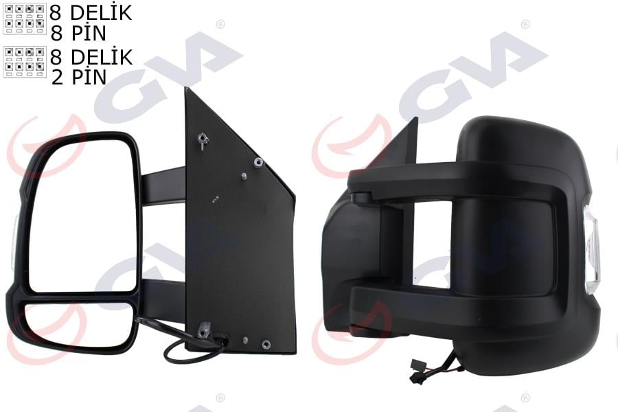 DIŞ DİKİZ AYNASI SOL DUCATO-BOXER-JUMPER 06> ELEKTRİKLİ ISITMALI SİNYALLİ UZUN KOL KONVEKS VM-6203NEHSL