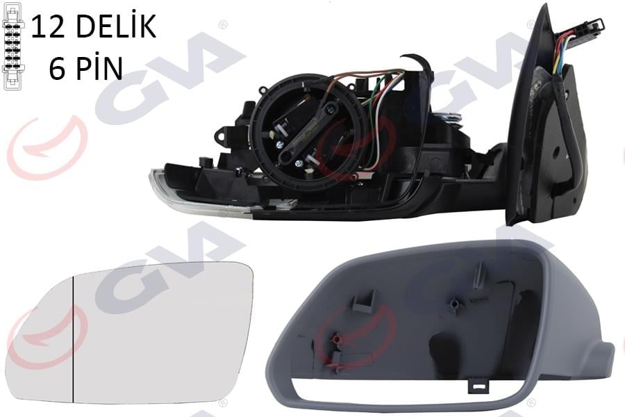 DIŞ DİKİZ AYNASI SOL OCTAVIA 04> ELEKTRİKLİ ISITMALI SİNYALLİ ASTARLI ASFERKLİ 5 FİŞ VM-605EHPAL