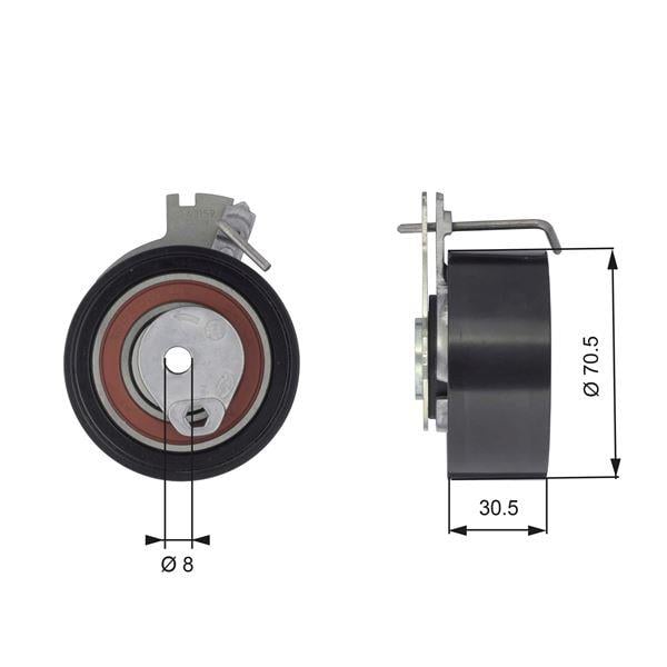 EKSANTRİK GERGİ RULMANI P206-207-307 1.6 16V 00- -PARTNER 1.6 08- -C2-C3-C4 1.6 16V-BERLINGO 1.6