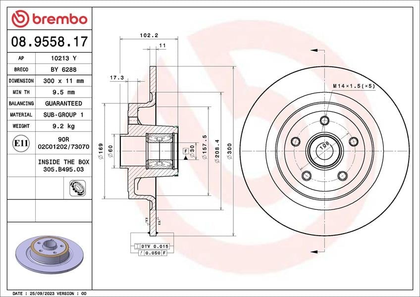 FREN DİSKİ-ARKA- 300 -11-9.5 MM -KAPLAMALI-YÜKSEK KARBON ALAŞIMLI