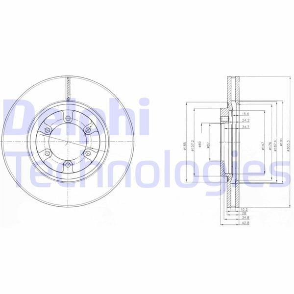 FREN DİSKİ ÇİFTLİ PAKET . DELİKLİ ÖN HYUNDAI TERRACAN 04/2003 > 06/2007