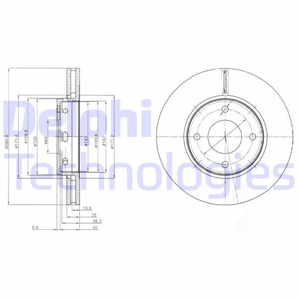 FREN DİSKİ ÇİFTLİ PAKET . DELİKLİ ÖN MITSUBISHI // SMART; COLT // FORFOUR 01/2005 >