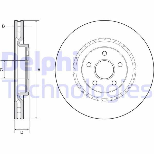 FREN DİSKİ TEKLİ PAKET - BOYALI. DELİKLİ ÖN JEEP GRAND CHEROKEE 11/2010 >
