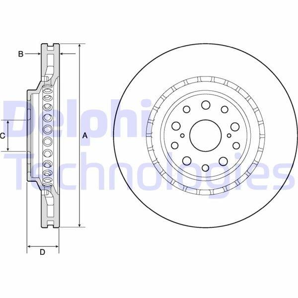 FREN DİSKİ TEKLİ PAKET - BOYALI. DELİKLİ ÖN LEXUS LS460. LS600H 08/2006 > 04/2010