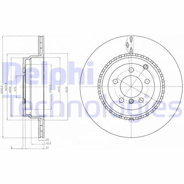 FREN DİSKİ TEKLİ PAKET - BOYALI. DELİKLİ ARKA LAND ROVER RANGE ROVER 03/2010 > 07/2012
