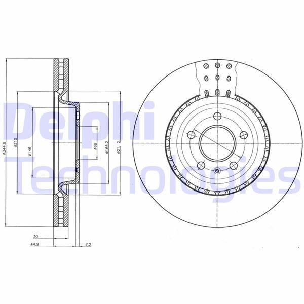 FREN DİSKİ TEKLİ PAKET - BOYALI. DELİKLİ ÖN AUDI // PORSCHE; A6. A7. Q5. S6 // MACAN 11/2008 >