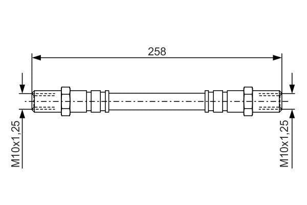 FREN HORTUMU DİŞ ARKA 260 MM
