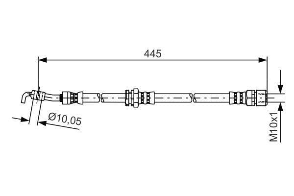 FREN HORTUMU SAĞ; ARKA. 445.00 MM