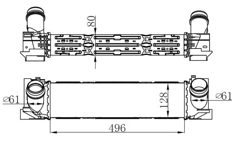 INTERCOOLER BRAZİNG INTERCOOLER 496X128X68 96552