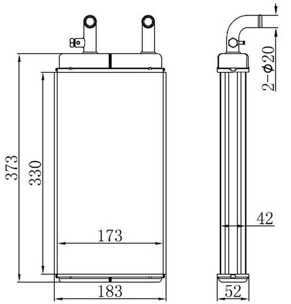KALORİFER BRAZİNG HEATER A/M 330X175X40 GULERYUZ COBRA ÖN KALORİFER