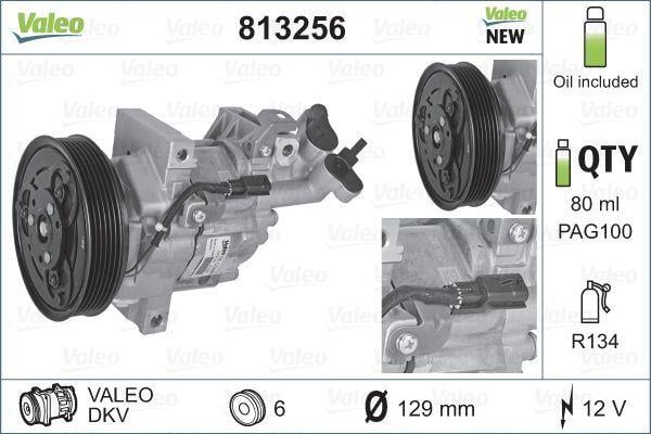 KLİMA KOMPRESÖRÜ MEGANE III 08> FLUENCE 10> SANDERO II 12> LOGAN II 12> LODGY 12> DUSTER 10> 1.5dCi 1.6 16V K4M 12V 6 KANAL 125MM PAG46 YAĞ 160ml