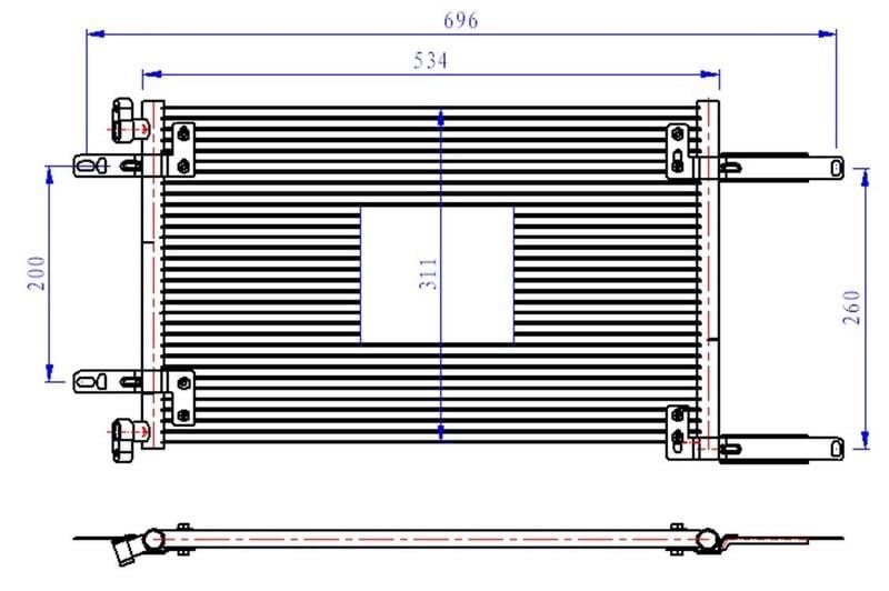 KLİMA KONDENSERİ DOBLO 01 > 1.9 DZL 534x219x16