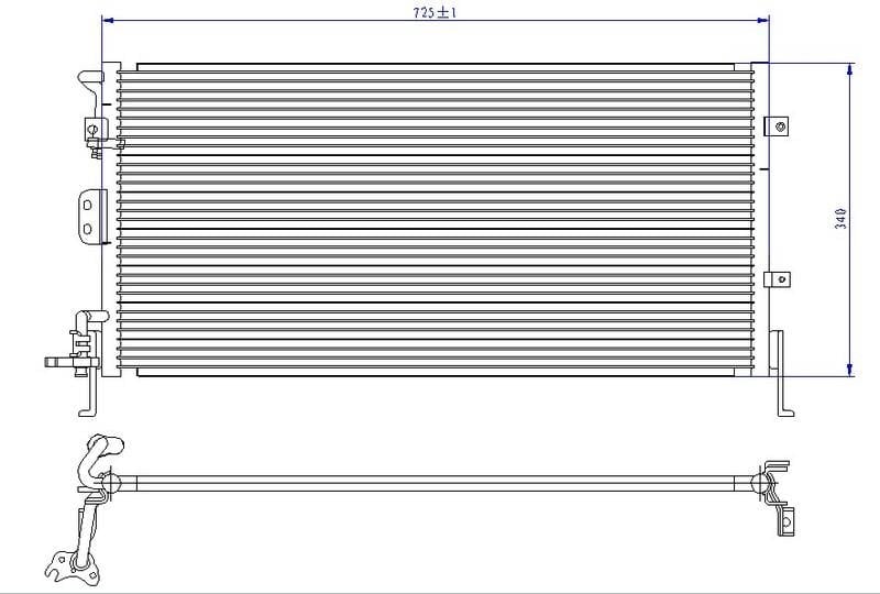 KLİMA KONDENSERİ HYUNDAI SONATA 98 > 725X335X16 OTO.-MEK.